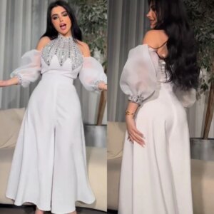 Customized Jersey Draped Beading Engagement A-line High Collar Bespoke Occasion Gown Midi Dresses Saudi Arabia
