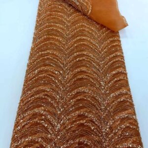 African Lace Fabric 2025 High Quality French Net Embroidery Luxury Beaded Lace 5 Yards for Wedding Evening Party WS50GH-3