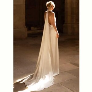 2024 New Arrival Formal Evening Party Dress Floor Length White Sweetheart Sleeveless with Cloak Sexy Backless Prom Women Gowns