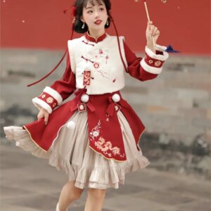 Hanfu women Chinese style daily dress new robe worship suit