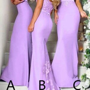 3D Hand Made Flowers Lilac Bridesmaid Dresses Long Mermaid Halter Top Wedding Guest Dress Party Dress Maid Of Honor Gowns Custom