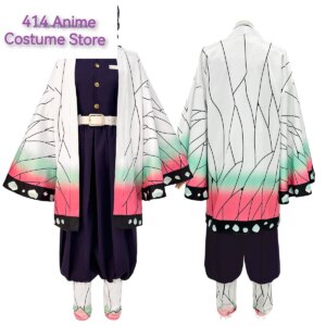 Anime Kochou Shinobu Cosplay Costume Wig Embroidery Purple Top Pants Haori Belt Butterfly Cos Halloween Christmas Gift