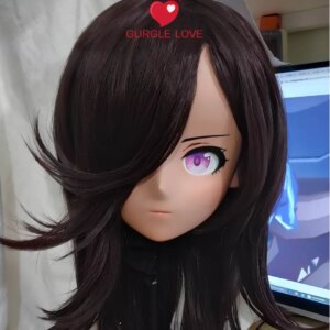 (GLb0316)Customize Character Female Girl Resin Half Head Crossdress Cosplay Japanese Anime Role Kigurumi Mask With Eyes And Wig