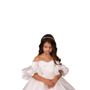 First Communion Gown Junior Bridesmaid Princess Gowns Custom Made Tulle Flower Lace Flower Girl Dress Ivory Flower Girl Dresses
