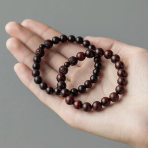 Xiaoye PurpleSandalwood Lotus Flower Bracelet HighOil Density VenusOld Material Bracelet Women’s Peace and Blessing Buddha Beads