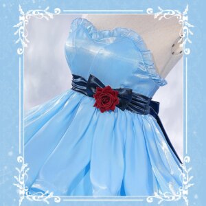 Cos Asuka Cosplay New Costume EVA Daily Blue fine glitter lovely Sweet lolita Party Fluffy Female Dress B