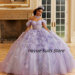 Customized Luxury Quinceanera Dresse Fashion Crystal Bead Sparkling 3D Flowers Shining Chiffon Gown vestidos de 15 quinceañeras