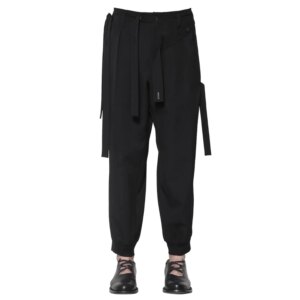 YOJI OOAK HEM RIB PANTS Drifting Casual Pants Wool Pants Falling Crotch Small Leg Pants Loose and Slim