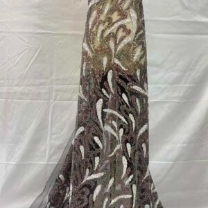2025 New African French Nigerian High End Lace Fabric With Beads Sequins Mesh for Embroidery Wedding Party Bride Sewing Dress