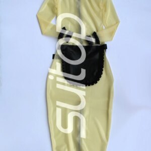 sexy transparent rubber party dress with apron not including Cap RUBBER MAID DRESS SUITOP