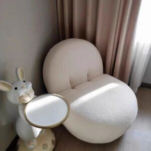 Leisure sofa Nordic luxury home living room balcony bedroom small house single boucle fabric leisure back chair