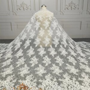 Soft Chantilly Eyelash Lace French Chantilly Fabric With Cords Floral Embroidered Wedding Dress Lace Fabric