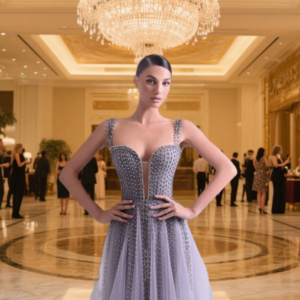 Elegant Spaghetti Strap Prom Dress 2025 Shiny Sleeveless Party Dress Graceful A-Line Beaded Tulle Floor-Length Evening Gown Cust