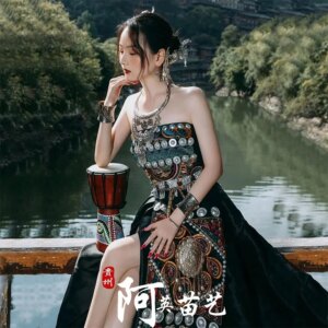 New Miao National Dance Costume Women Elegant Costume Chinese Traditional Classical Dance Dress Wear Minority Folk Dance Costume