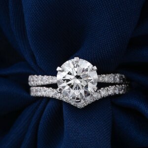 Provence 10K solid gold wedding ring set 1.5CT lab diamond engagement rings for wemon classic bridal rings custom jewelry set