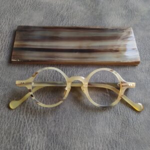 Pure Natural Buffalo Horn Eyeglass Frame Men’s Handmade Retro Round Optical Eyeglasses Women’s Reading Prescription Glasses