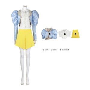 Halloween Makeup Ball Poor Girl Bella Baxter Role Playing Costume High Quality Blue Coat Shirt and Skirt Customization