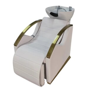 Electric Adjustable Professional Semi-Reclining Hair Salon Shampoo Chair with High-End Ceramic Basin for Modern Trendy Salons