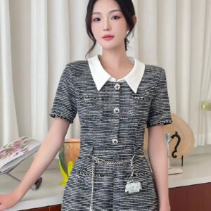 Temperament Celebrity Jumpsuit women Summer New Elastic Slim Lapel Splicing Color Lapel Collar Short-sleeved Jumpsuit Shorts