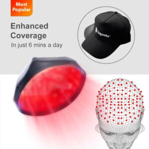 Suyzeko Low Level Laser Therapy Cap for Hair Regrowth Red Light Therapy Cap Hair Growth Device Hair Loss Treatment for Men&Women