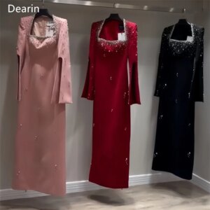 Customized Evening Dress Prom Gown Formal Women Dearin Bateall A-line Floor Length Skirts Beading Bespoke Occasion Dresses Party