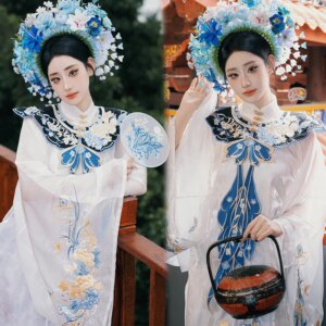 Hanfu Wearing Flower Clothing Cloud Shoulder Matching New Retro Chinese Style Traditional Horse-Face Skirt Photography Clothes