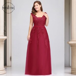 Elegant Tulle Sleeveless Burgundy Evening Dresses 2025 Applique Beaded V Neck Women Formal Party Gowns Plus Size Vows Customized