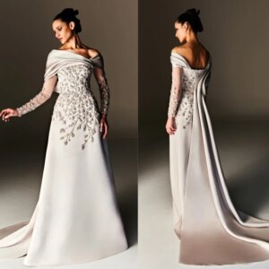 Customized Jiayigong Applique Pleat Christmas A-line Off-the-shoulder Bespoke Occasion Gown Long Dresses