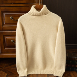Men’s high neck sweater, soft casual sweater, men’s classic pullover sweater with ribbed edges