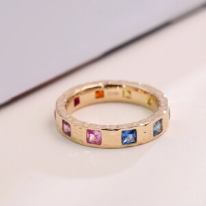 Provence Anniversary Ring 10KGold wedding ring Princess cut Lab Grown Gemstones for Woman Luxury Engagement Personalized Custom