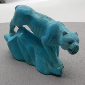 Natural Stone Howlite Carving Animal Ornaments For Decoration Gemstones Jewelry 130x83x44mm 487g