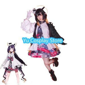 Yu-Cosplay Ninomae Inanis Cosplay Costume Vtuber Cosplay Dress Halloween Carnival YouTuber Clothing Anime Outfit Custom Made