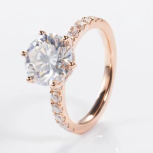 Provence 10K/14K/18K Real Gold Moissanite Promise Rings for Women 1CT Round Brilliant Cut D Color VVS1 Women’s Eternity Rings