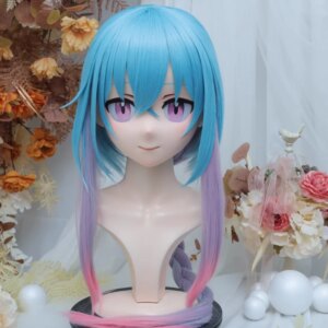 (NFD-25-22)Customize Full Head With Lock Crossdress Doll Female/Girl Japanese Anime Cartoon Character Kig Cosplay Kigurumi Mask