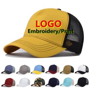 DIY women’s trucker cap Adult men solid mesh sports hat Personalised diy logo Baseball caps Custom Snapback hats gorros
