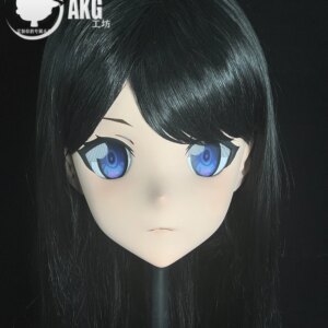 Customize Character Female/Girl Resin Kig Full Head With Lock Anime Cosplay Japanese Anime Kigurumi Mask