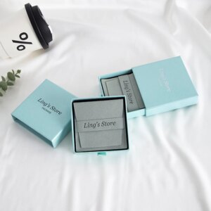 100Pcs Personalized Custom Logo Drawer Gift Box with Microfiber Suede Velvet Packaging Bag Pendant Necklace Jewelry Storage Sack
