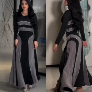 Customized Sparkle Exquisite Jersey Draped Beading Evening A-line O-Neck Bespoke Occasion Gown Midi Dresses
