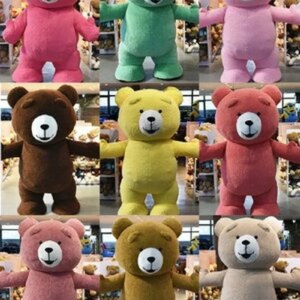 Inflatable Bear Plush Mascot Costume Suit Cosplay Party Furry Dress Outfits Carnival Halloween Xmas Easter Adult Costume