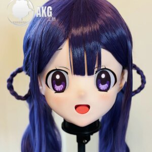 Customize Character Female/Girl Resin Kig Full Head With Lock Anime Cosplay Japanese Anime Kigurumi Mask