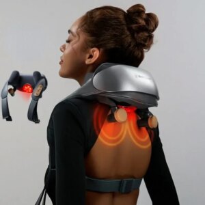 Health Care Cervical Massager,Trapezius Shoulder and Back Hot Compress Kneading Hammering Body Massagers Neck Massager Electric