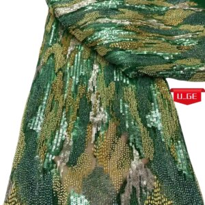 2025 Latest Elegant Best Quality Soft Luxurious Beaded Tube Lace With Stones fabric For Wedding Evening Dress U_Ge1658