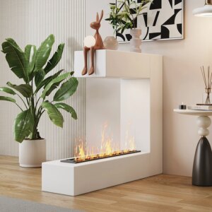Xiyuan/3D atomizing fireplace decorative cabinet humidifier French cream wind solid wood modern living room entrance cabinet
