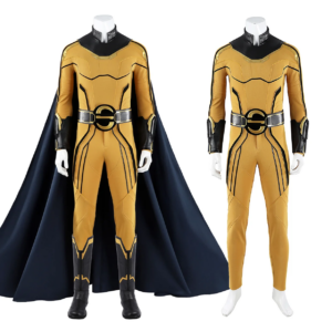 Movie Sentry Cosplay Yellow Jumpsuit Bob Cosplay Combat Bodysuit With Cloak Halloween Disguies Party Outfit Suit