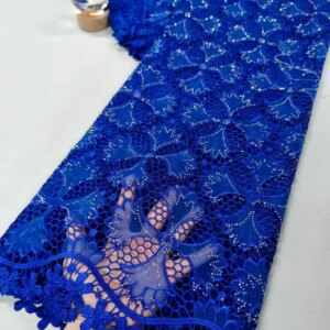 Latest Blue African Organza Stones Lace Fabric 2025 High Quality Embroidery Nigerian French Mesh Lace Fabric For Wedding A921-1