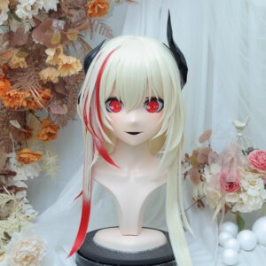Customize Character Female/Girl Resin Kig Full Head With Lock Anime Cosplay Japanese Anime Kigurumi Mask