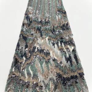 Luxury African Beaded Tulle Lace Fabrics French High Quality Sequins Embroidery Lace Fabric For Women Christmas Party Dresses