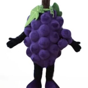 Fresh Purple Grape Mascot Costume with Leaves adult size cartoon grape theme anime cosplay costumes carnival fancy dress 2507