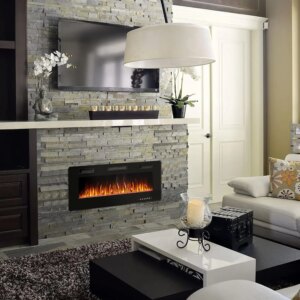 Touch Screen Remote Control, 8h Timer, Adjustable Flame Color and Speed, Fit for 2×4 and 2×6 Stud