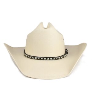 Outdoor vintage striped belt braid hard set four-brimmed cowboy hat waterproof shade
